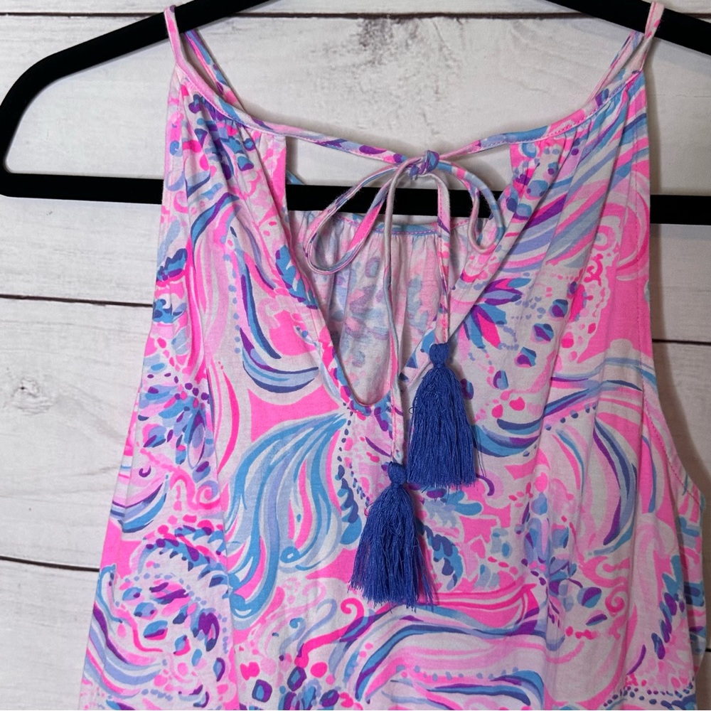 Lilly Pulitzer Pink and Blue Patterned Dress Size S - Picture 3 of 5